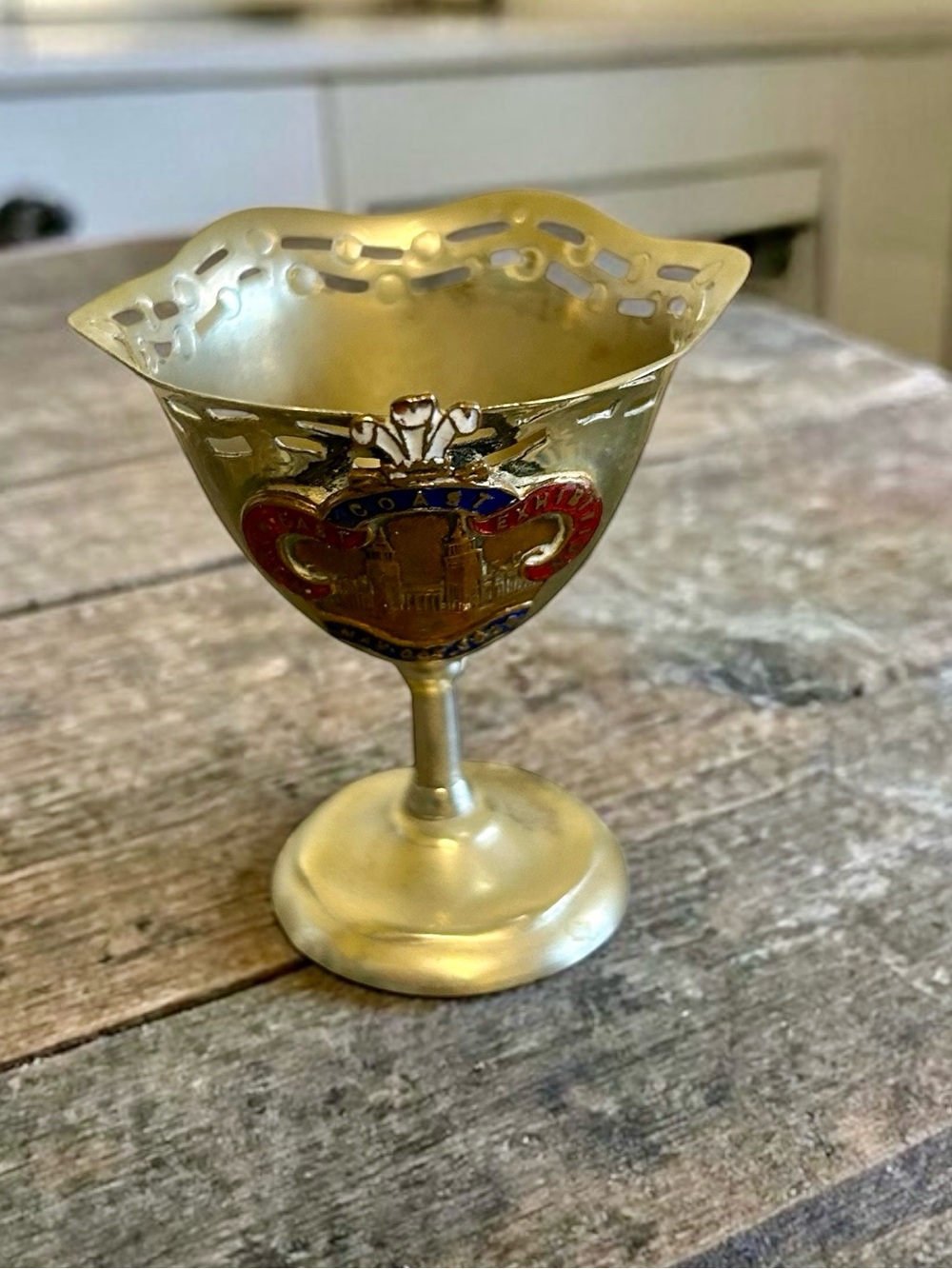 Vintage EPNS Footed Egg Cup - 1929 North East Coast Exhibition Souvenir